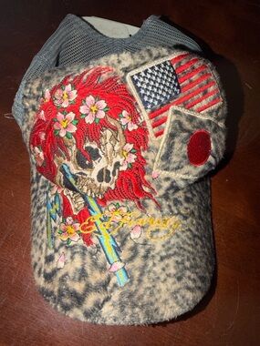 Iconic Ed Hardy Leopard Skull Trucker Hat Rare Y2K Collector Grail Piece